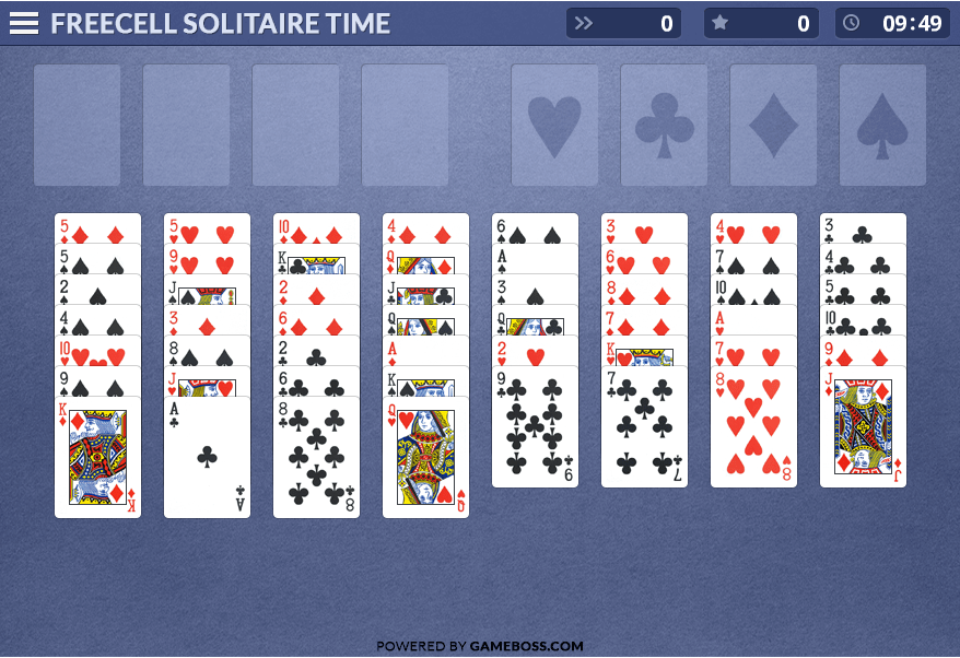 Screenshot freecell solitaire time van gameboss