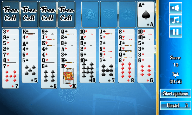 Screenshot freecell solitaire van addicting games