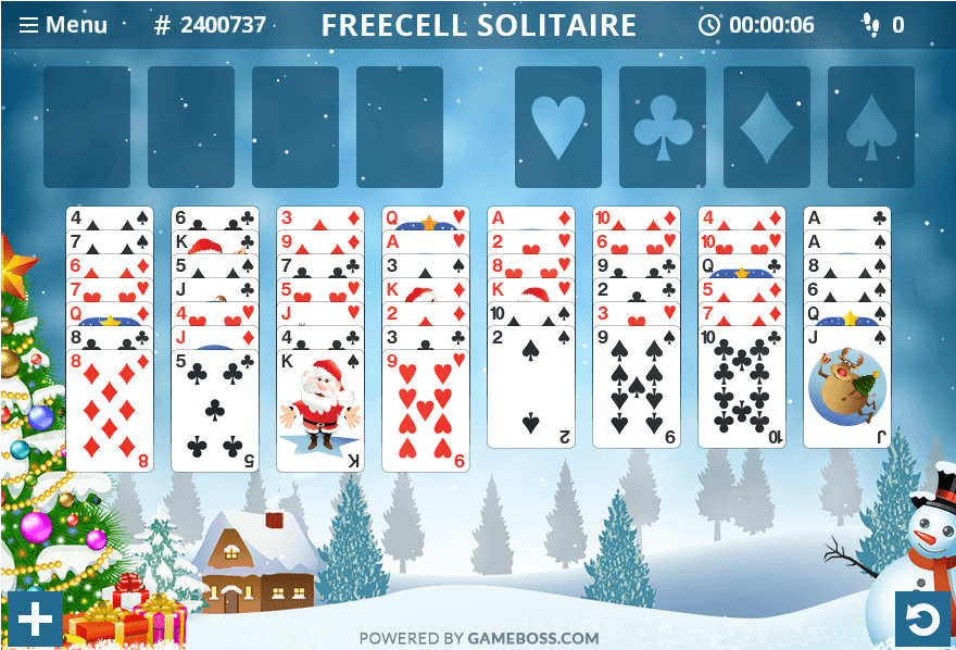 Screenshot freecell christmas kerst editie freecell solitaire