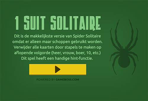 1 Suit Spider Solitaire