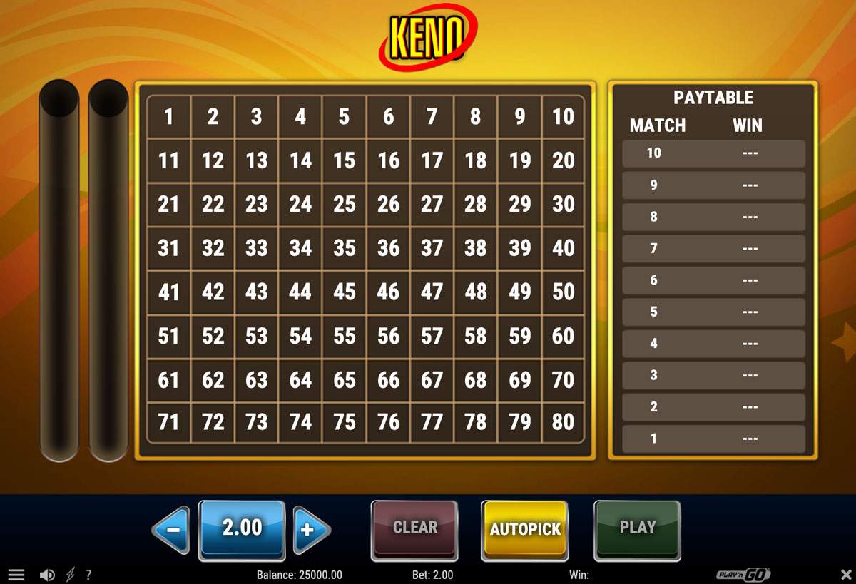 Afbeelding van het Keno spel van Play n Go