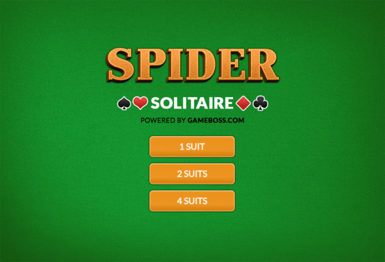 Spider Solitaire Big menu