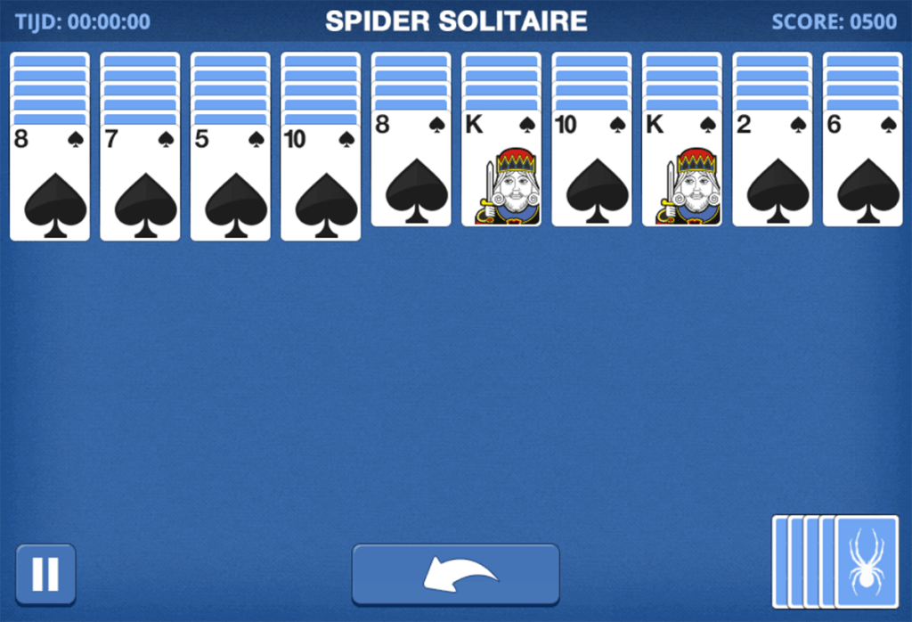 Spider Solitaire Blue Layout