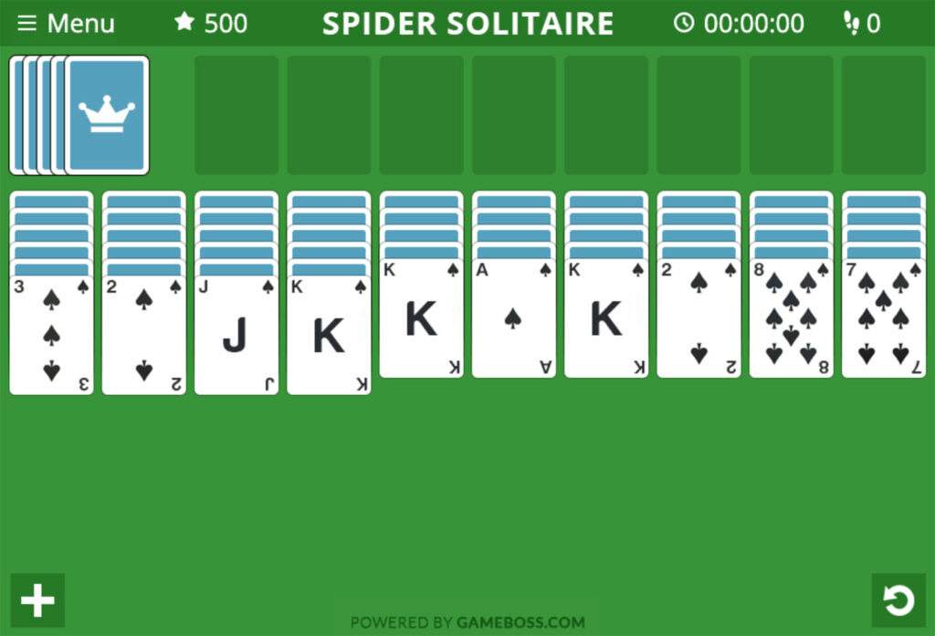 Spider Solitaire Gameboss Printscreen